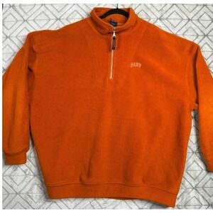 GANT Mens Orange Fleece Quarter Zip Pullover Sweatshirt Big Tall 4XLT